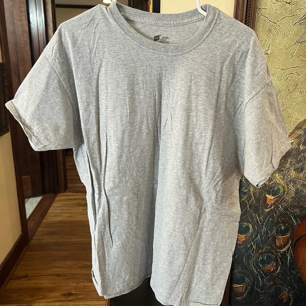 Lot of 3 Hanes Light Gray Men's Short Sleeve Tee